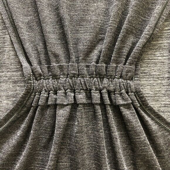 Lululemon Women In A Cinch Tank Heathered Black Racerback Pleated Gathered Top 4 - Picture 5 of 7